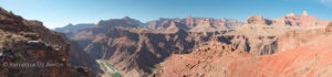 panorama from south kaibab trail overlooking grand canyon and colorado river