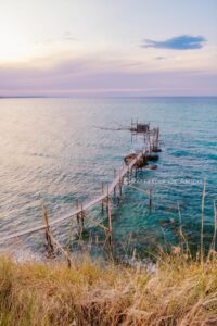 trabucco sunset a trabucco at sunset on the coast of Abruzzo, Italy