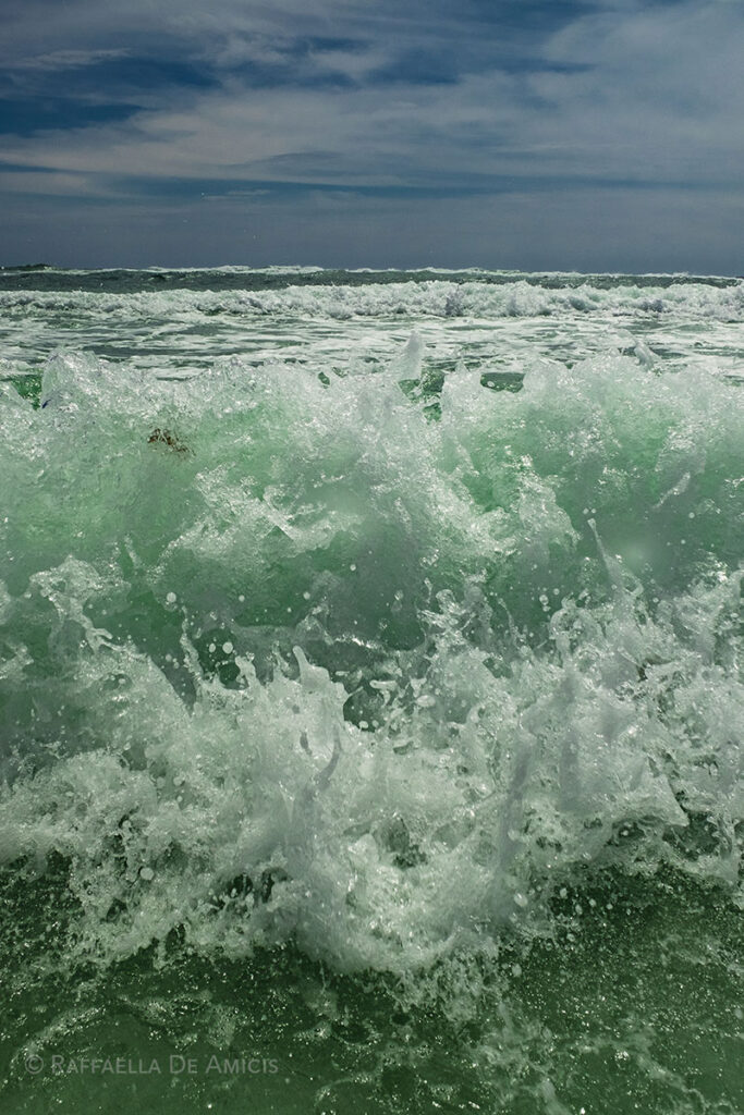 crashing waves captured up close - frozen in motion - with a fast shutter speed