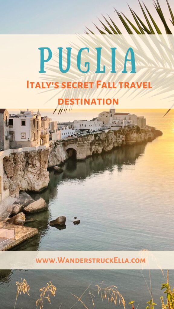pinterest pin image for puglia fall travel ideas