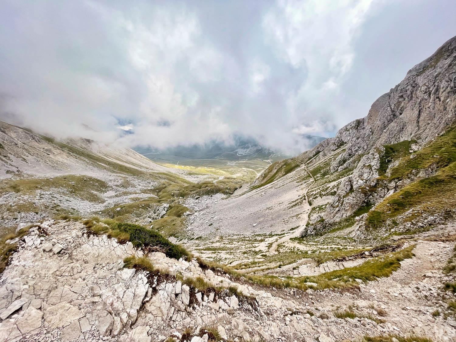 hiking in the Gran Sasso mountains of Abruzzo Italy