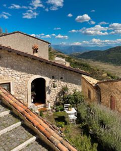 a private courtyard in the village Santo Stefano di Sessanio in Abruzzo Italy